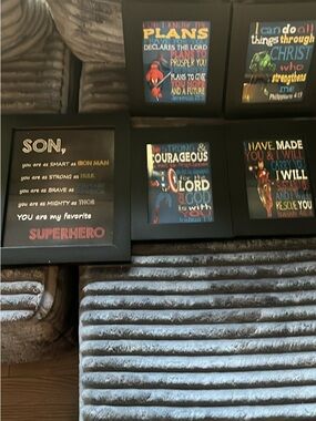 Marvel Wall Art Prints in Black with Red and Blue Accents